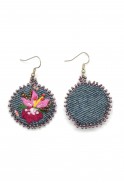 Denim Flower Earrings